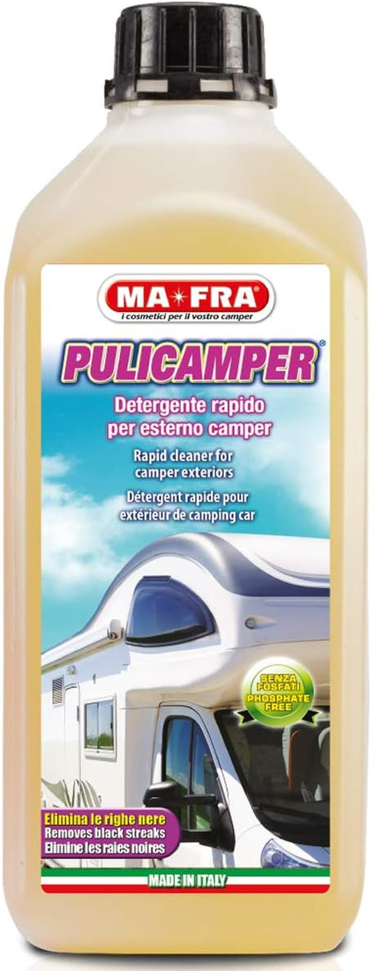 , Pulicamper, Detergente Rapido per Esterno Camper, Elimina Lo Sporco Dalla Carr
