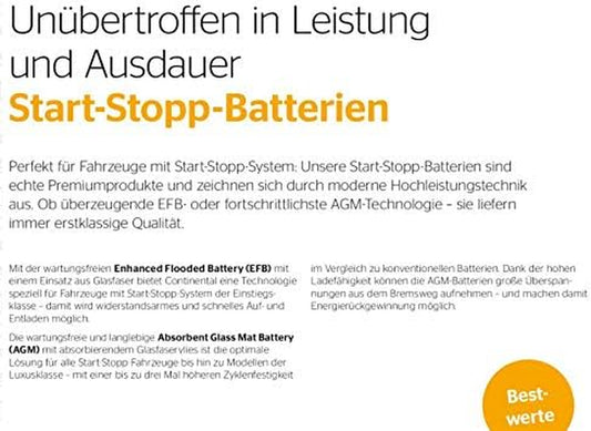 BATTERIA AUTO  EFB Start&Stop - 70Ah 650A 12V