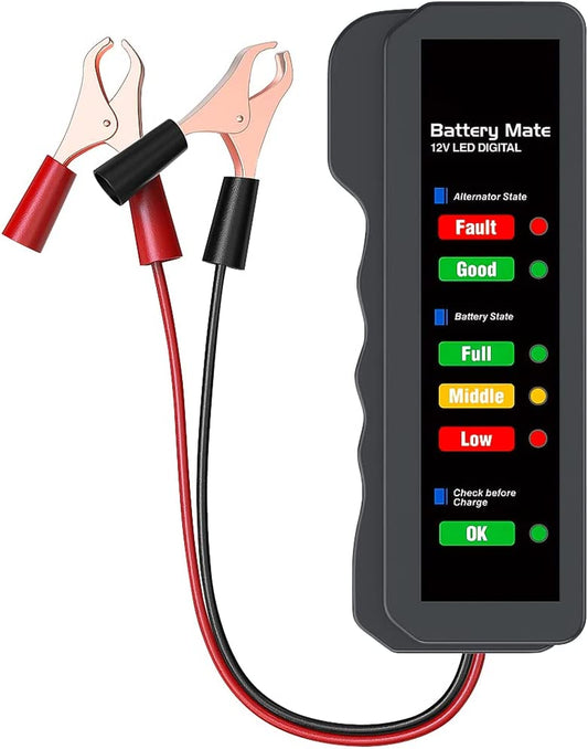 Tester Batteria Auto, Digital Del Tester Della Batteria Del Veicolo 12V, Analizzatore Del Tester Della Batteria Dell'Automobile Con La Luce Dell'Indicatore LED, per Il Camion Moto SUV