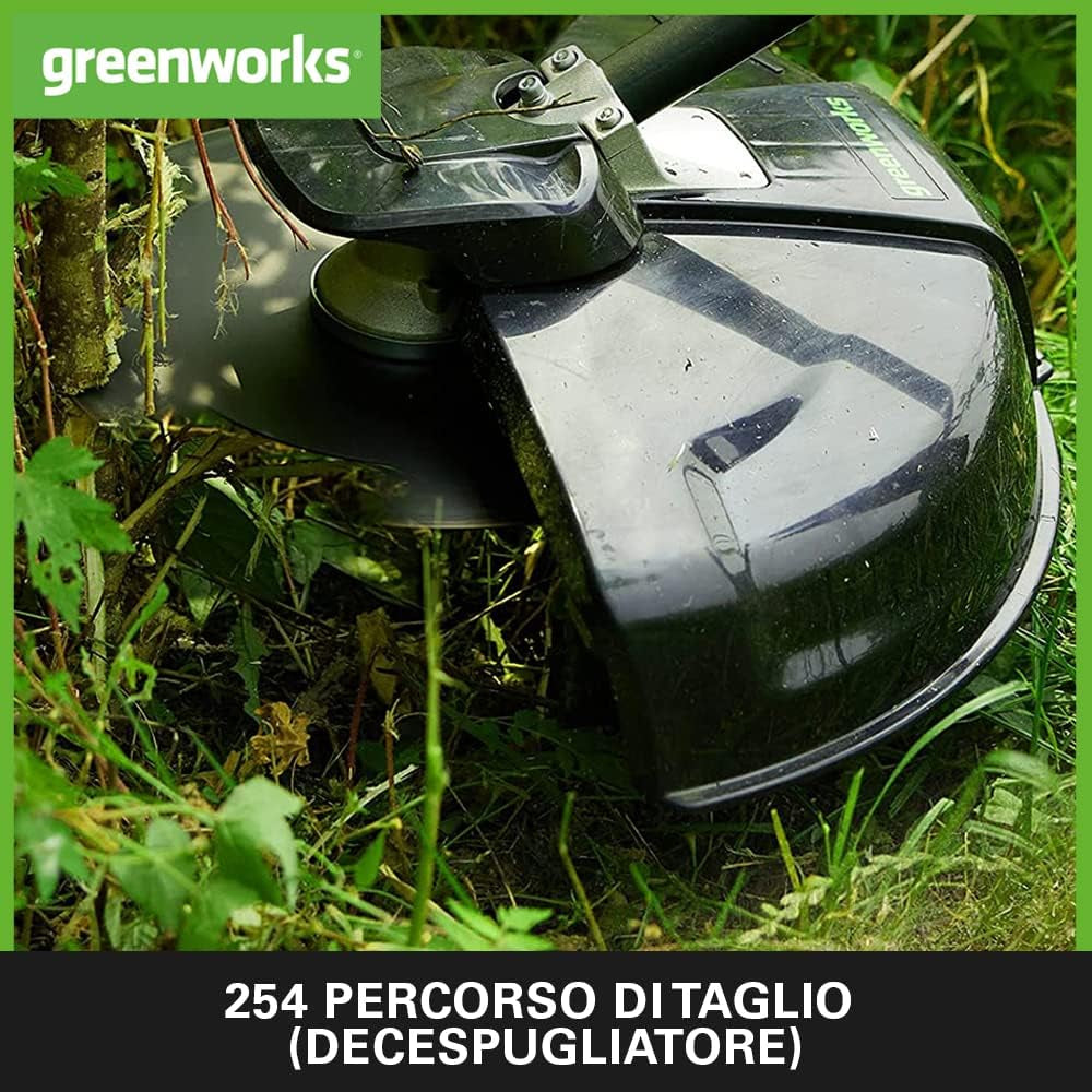 40V Decespugliatore a Batteria Con Motore Brushless, Imbracatura, Altezza Regolabile, Ampiezza Taglio 40Cm, Filo Nylon 2Mm, Lama 25Cm, 2 Batterie 40V E Caricabatterie GD40BCK2X