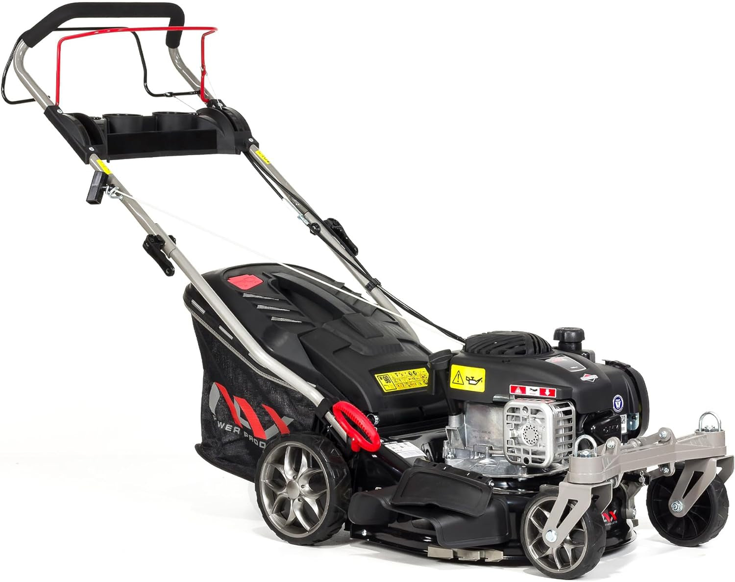 1000S Motore Briggs & Stratton Serie 450E 125 Cm3 Larghezza Di Taglio 42 Cm Cesto 45L Sistema Di Lavaggio Dell'Alloggiamento Tagliaerba a Scoppio a Trazione, Nero, NAX1000S