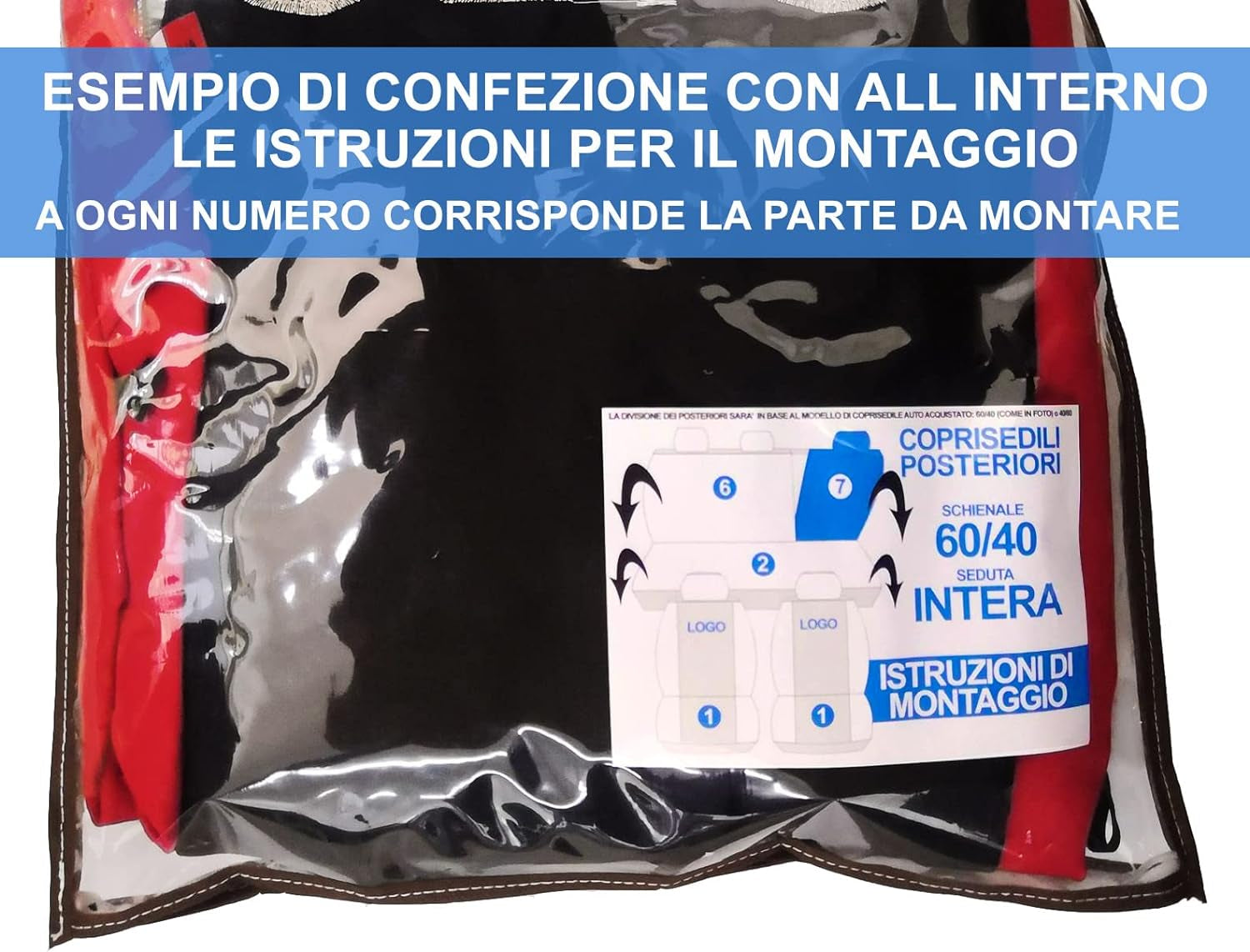 500X_N.Bs Copri-Sedili Auto Compatibili 500X Nero Blu Scuro | Set Coprisedile Anteriori E Posteriori | Logo Ricamato | Airbag Compatibile | Accessori Auto Interno