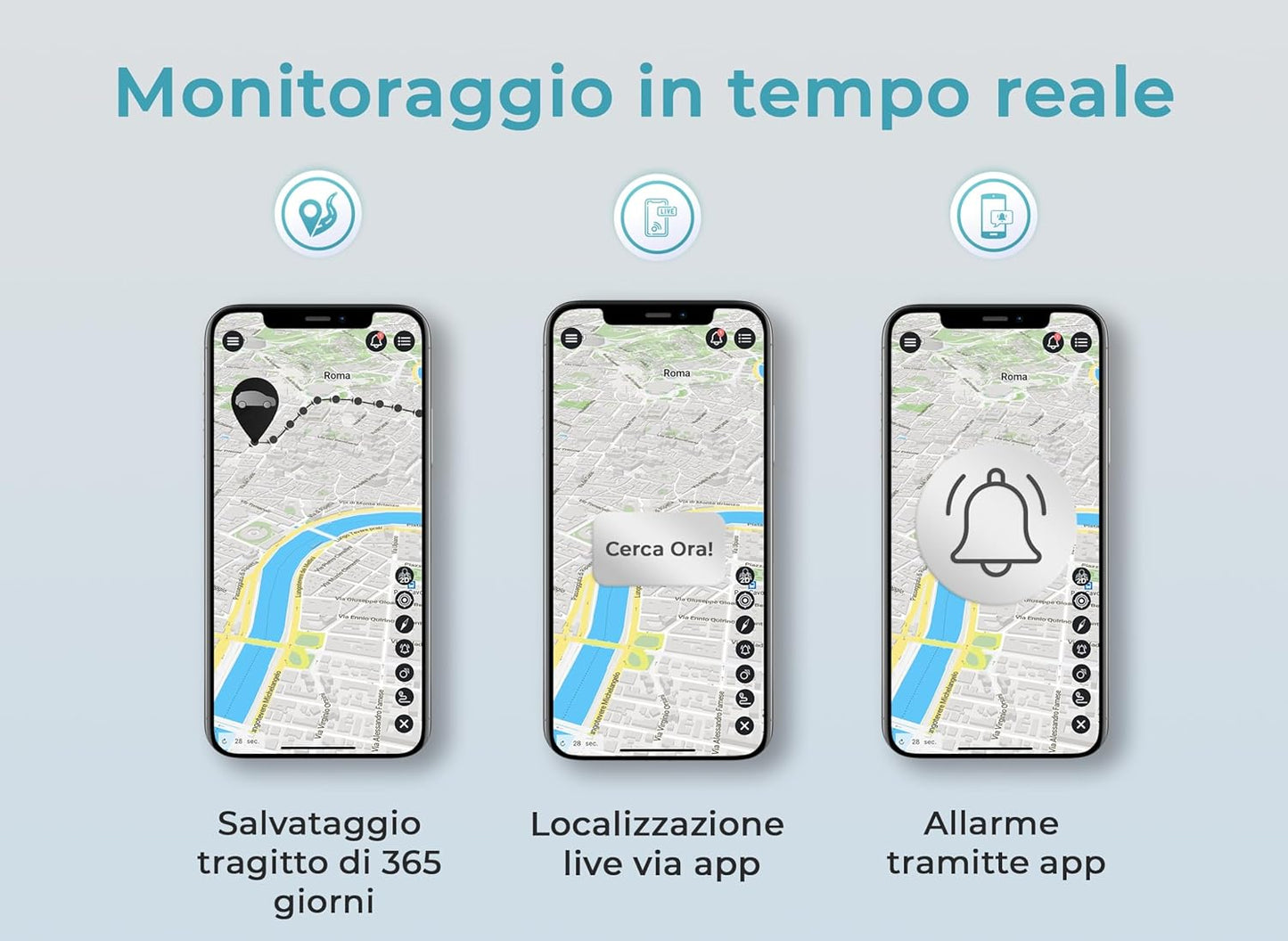 11 Localizzatore GPS per Auto, Moto, Camion E Altri Veicoli Con Allarmi Multipli, GPS Auto Localizzatore Con App, Magnete Potente, Batteria Fino a 90 Giorni, Tracciamento in Tempo Reale