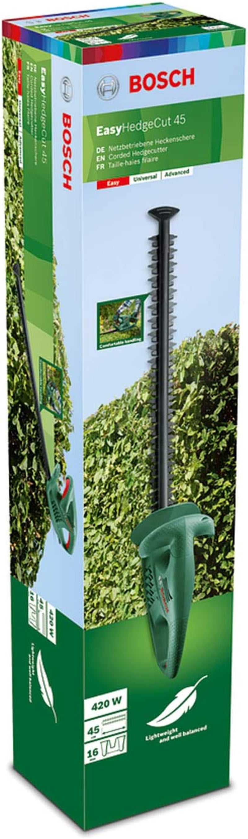 Home and Garden Tagliasiepi Elettrico Easyhedgecut 45, 420 W, Lunghezza Lama 45 Cm, Verde