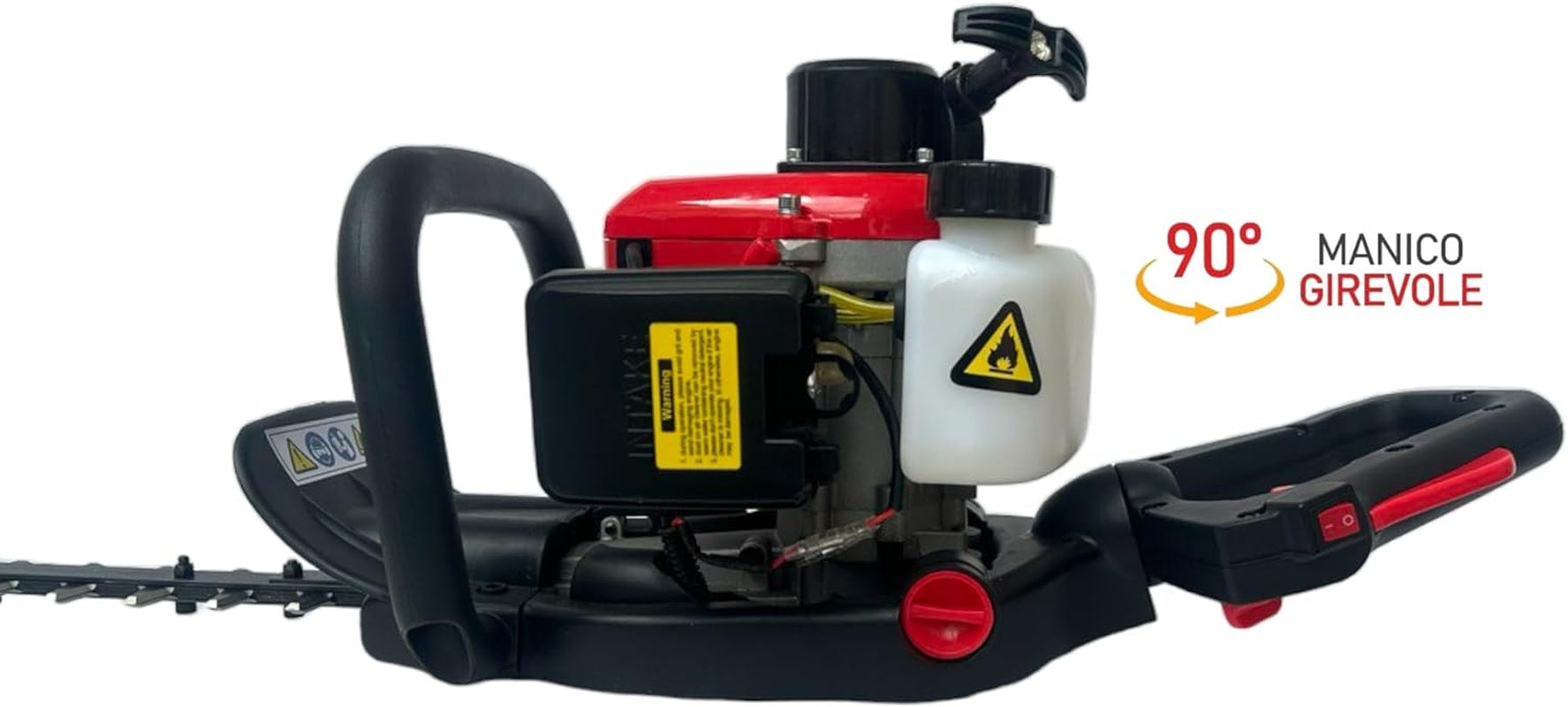 Tagliasiepi a Scoppio 43CC Potenza 3.8HP Con Motore Da 2 Tempi Dotato Di Lame a Doppio Taglio Da 60 Cm Con Manico Girevole Leggero Potente E Maneggevole