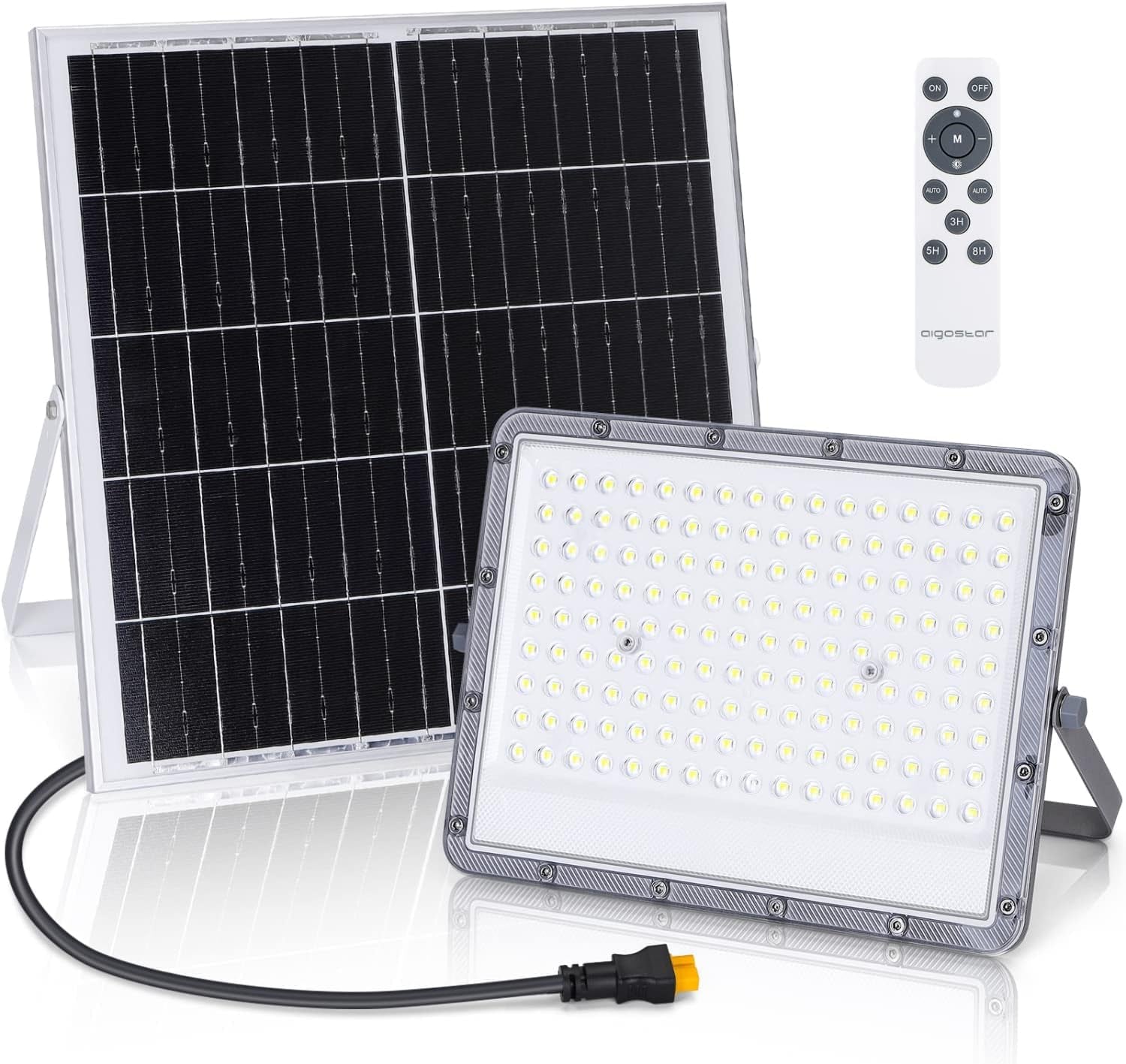 - Faretto Led Esterno Con Pannello Solare,200W, Luce Bianca 6500K. Super Luminosa Faro Con Pannello Solare. Grado Di Protezione IP65/IK08, Faretto Solare Con Telecomando È Funzione Timer.