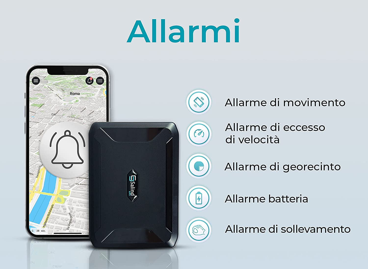 11 Localizzatore GPS per Auto, Moto, Camion E Altri Veicoli Con Allarmi Multipli, GPS Auto Localizzatore Con App, Magnete Potente, Batteria Fino a 90 Giorni, Tracciamento in Tempo Reale