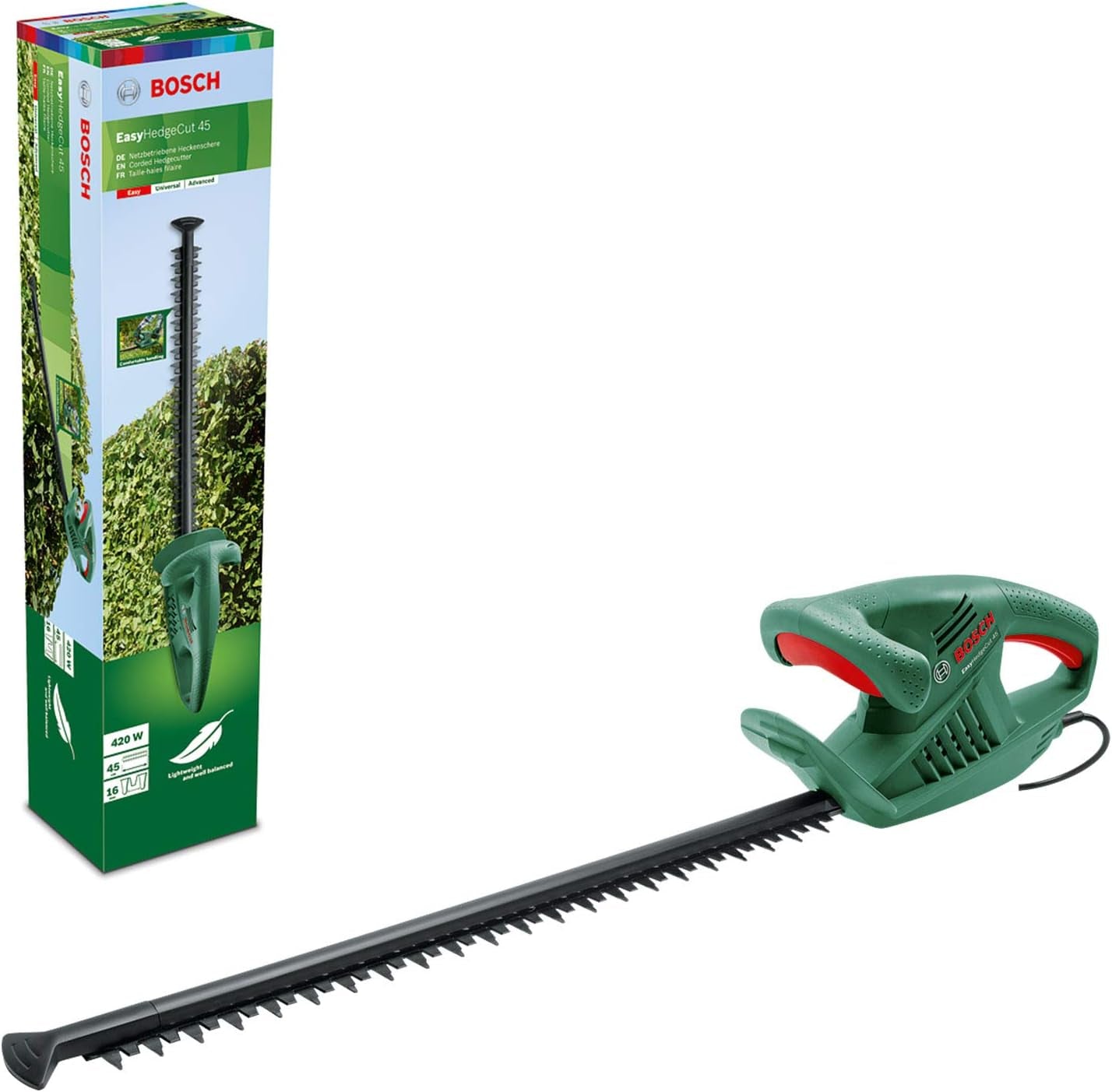 Home and Garden Tagliasiepi Elettrico Easyhedgecut 45, 420 W, Lunghezza Lama 45 Cm, Verde