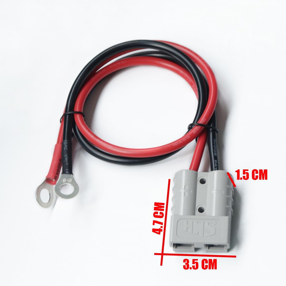 2 Pezzi Connettore Di Batteria 50A Con Cavo Di Prolunga, Linea Carrello Elevatore Elettrico Di Ricarica, Cavo Connettore Batteria Con 10 Awg, per Auto Van Moto RV Stazione Wagon Trailer