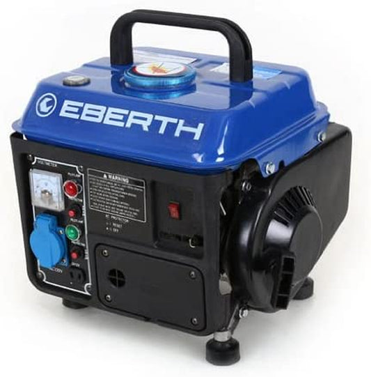 750 Watt Generatore Di Corrente Portatile Gruppo Elettrogeno 2 CV Motore a Benzina 2T, Monofase 1X 230V, 1X 12V, Voltmetro, Indicatore Carburante, Interruttore Di Sovraccarico, Peso 15 Kg