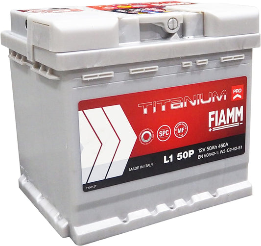 Batteria Auto Originale FIAMM Cod. 7905143 L1 50P 12 V 50 Ah 460 a EN Con Polo Positivo a Destra